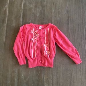 Pink ribbon cardigan- 2T